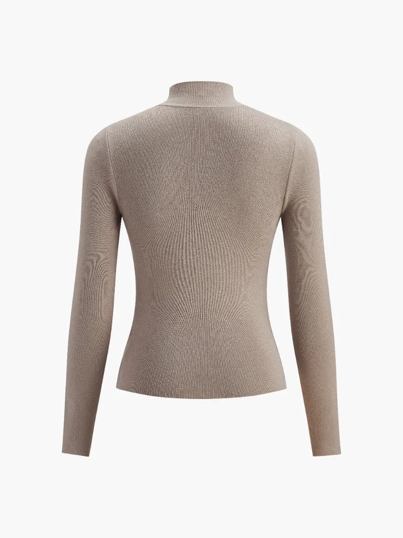 Edith | Damen Frühlings Bequemes Mock-Neck Top