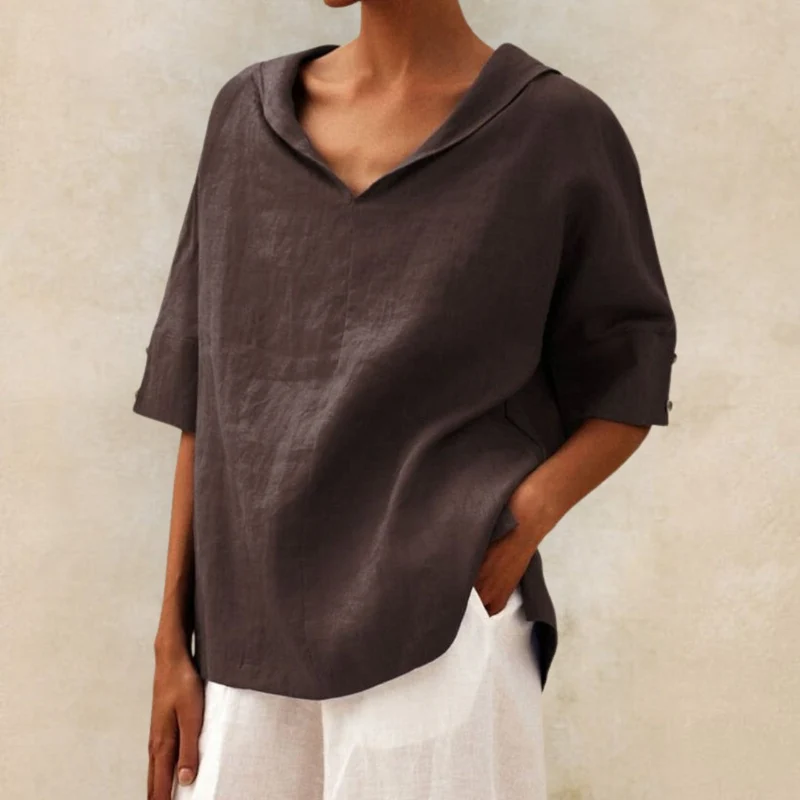 Daniela | Damen Frühling Locker Geschnittenes V-Neck Top