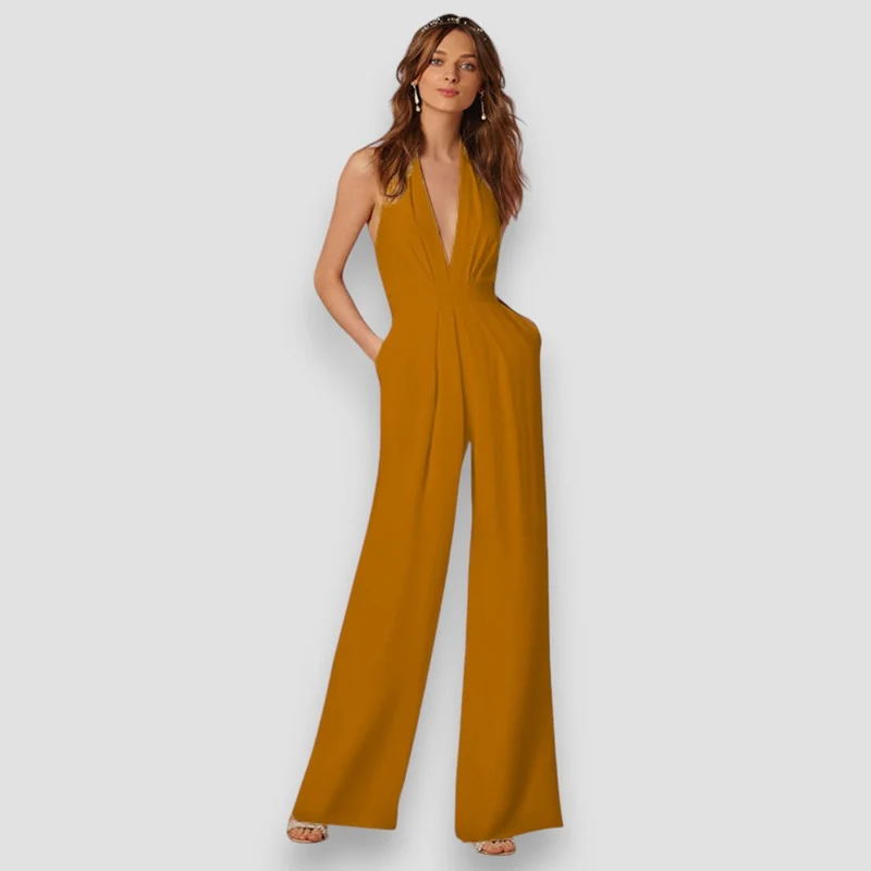 Bea | Damen Schlaghosen Jumpsuit Retro Selbstbewusst