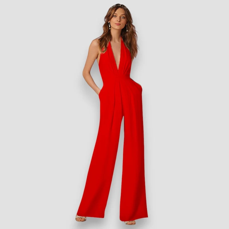 Bea | Damen Schlaghosen Jumpsuit Retro Selbstbewusst