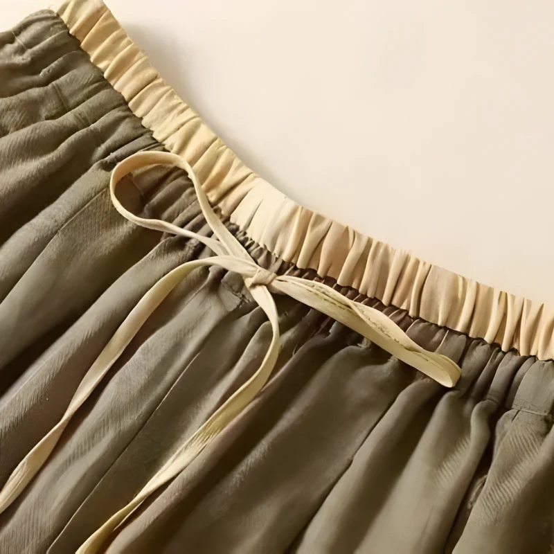 Yndira | Damen Leinenhose Oliv Natürlich Komfort Sommer