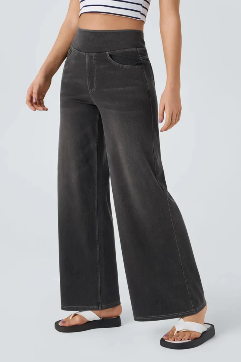 Evanna | Damen Hose Hohe Taille Schwarz Elegant Zeitlos