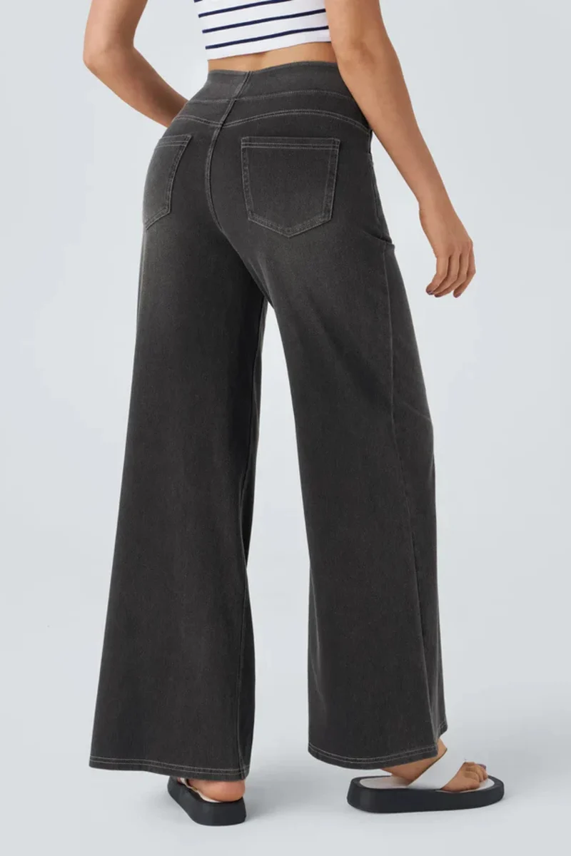 Evanna | Damen Hose Hohe Taille Schwarz Elegant Zeitlos