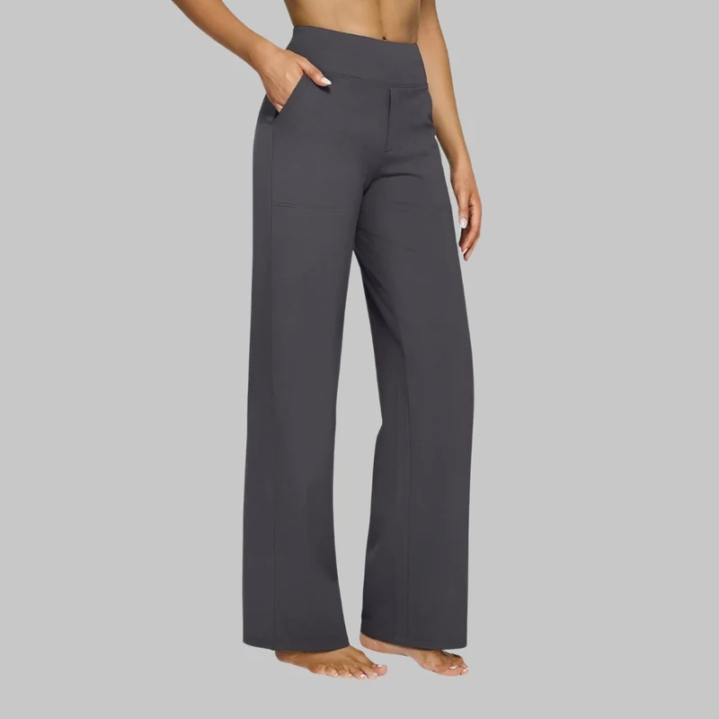 Damen-Stretchhose mit hoher Taille und Taschen