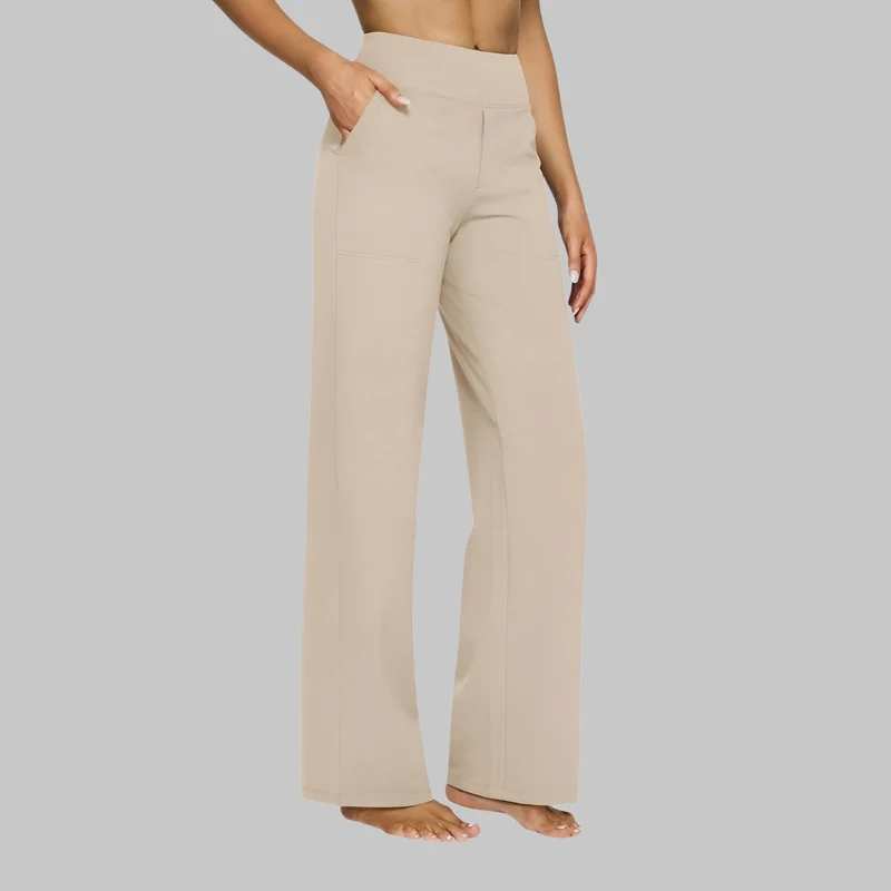 Damen-Stretchhose mit hoher Taille und Taschen