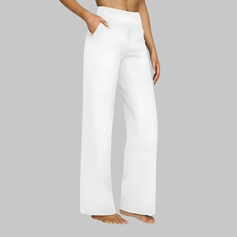 Damen-Stretchhose mit hoher Taille und Taschen