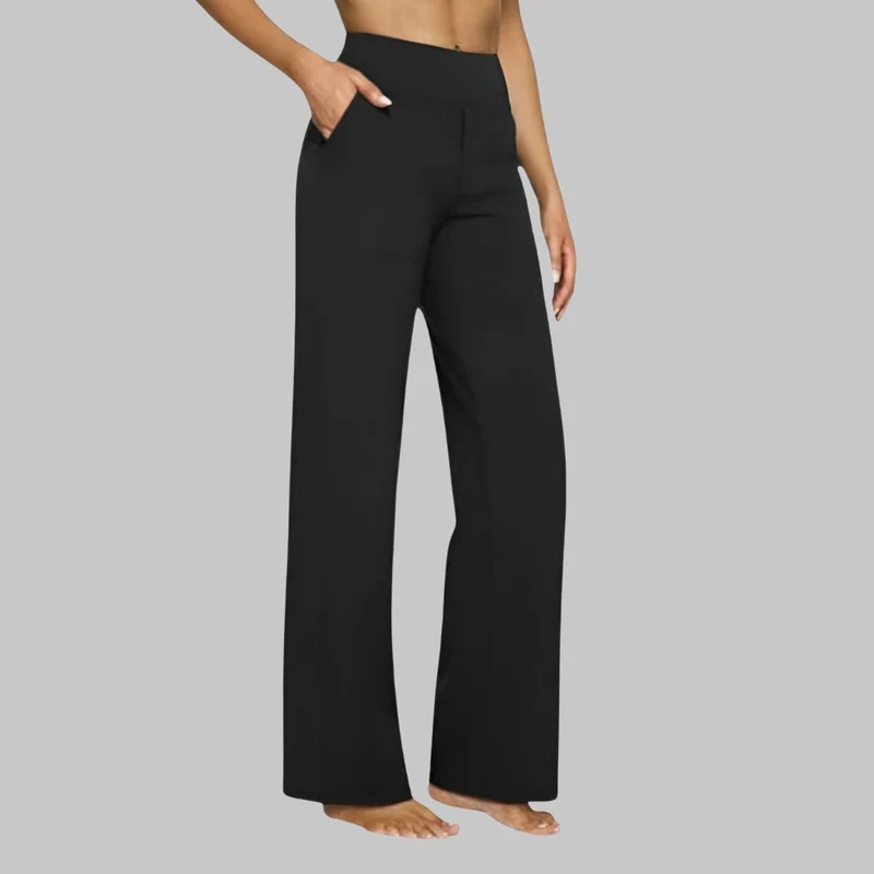 Damen-Stretchhose mit hoher Taille und Taschen