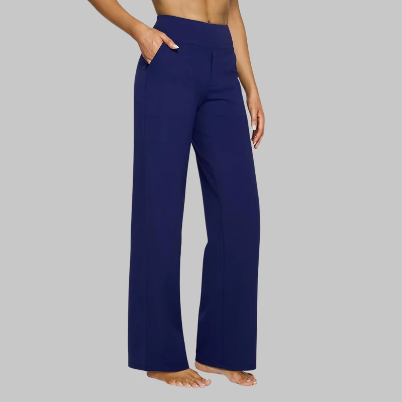 Damen-Stretchhose mit hoher Taille und Taschen