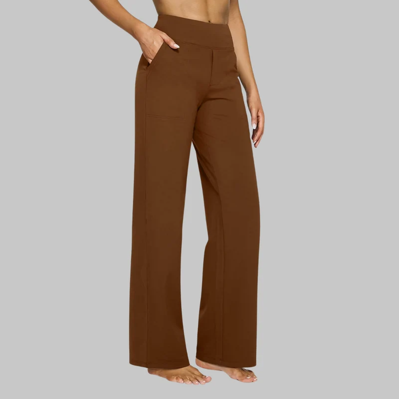 Damen-Stretchhose mit hoher Taille und Taschen