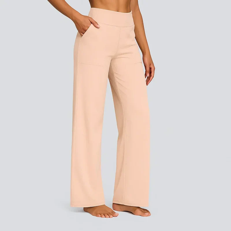 Damen-Stretchhose mit hoher Taille und Taschen