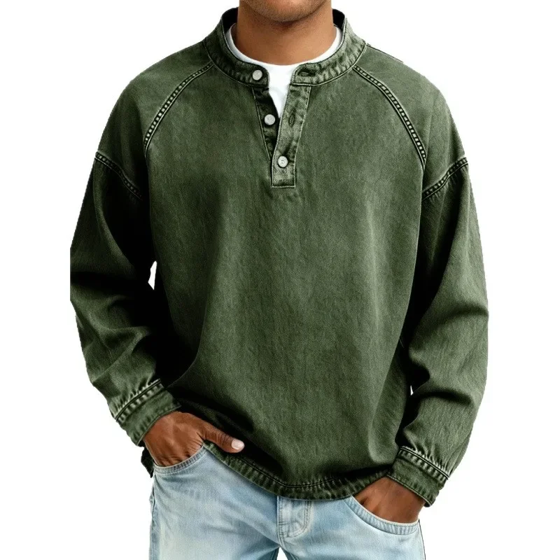Pedro | Herren Langarmshirt Vintage Knöpfe – Vintage Herrenhemd Langarm 2026
