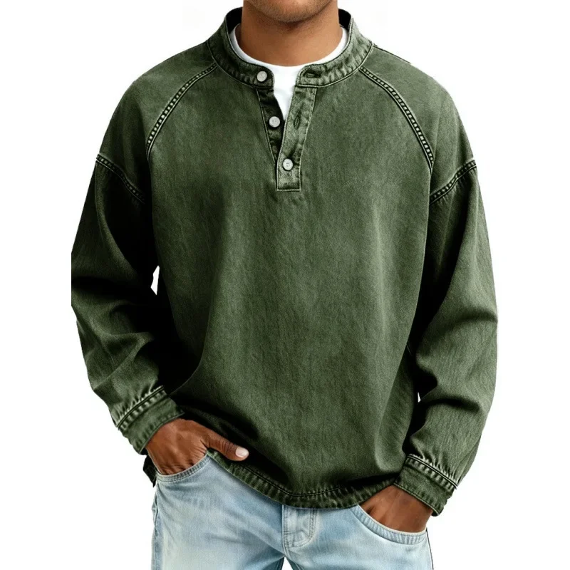 Pedro | Herren Langarmshirt Vintage Knöpfe – Vintage Herrenhemd Langarm 2026