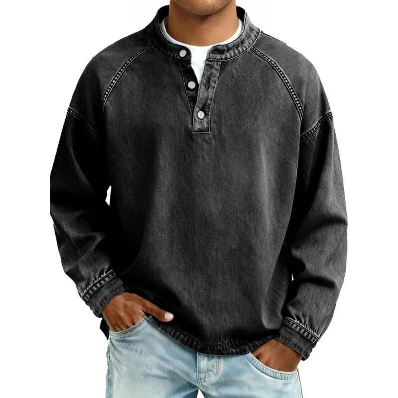 Pedro | Herren Langarmshirt Vintage Knöpfe – Vintage Herrenhemd Langarm 2026