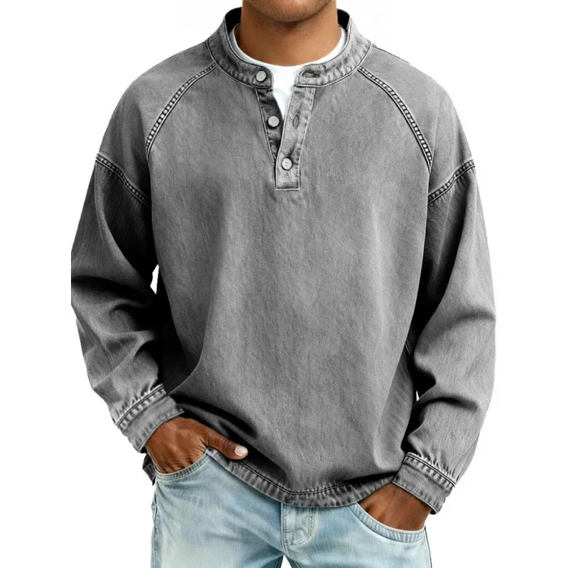 Pedro | Herren Langarmshirt Vintage Knöpfe – Vintage Herrenhemd Langarm 2026