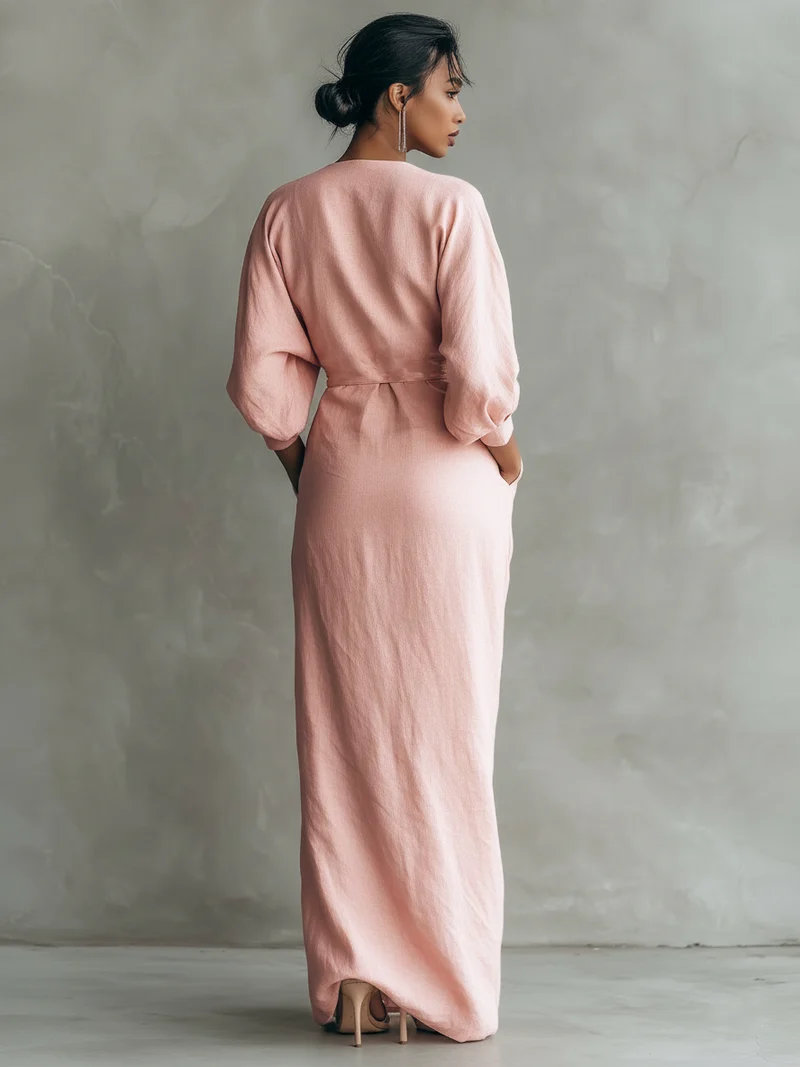 Sandra | Damen Minimalistisches Maxikleid V-Ausschnitt – Maxi Minimal V-Neck 2026