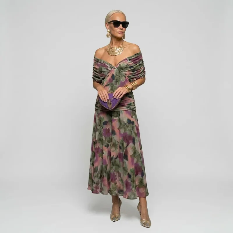 Lou | Damen Elegantes Maxikleid Festlich V-Ausschnitt – Festliches Maxi 2026