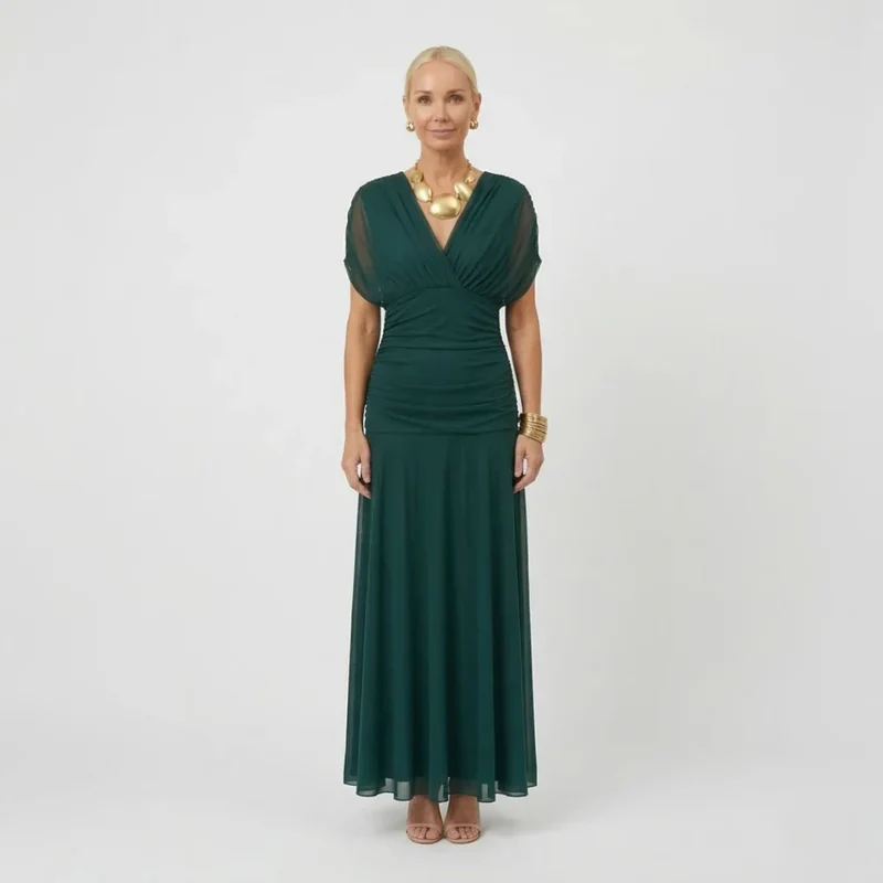 Lou | Damen Elegantes Maxikleid Festlich V-Ausschnitt – Festliches Maxi 2026