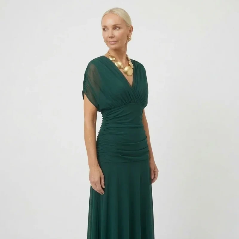 Lou | Damen Elegantes Maxikleid Festlich V-Ausschnitt – Festliches Maxi 2026