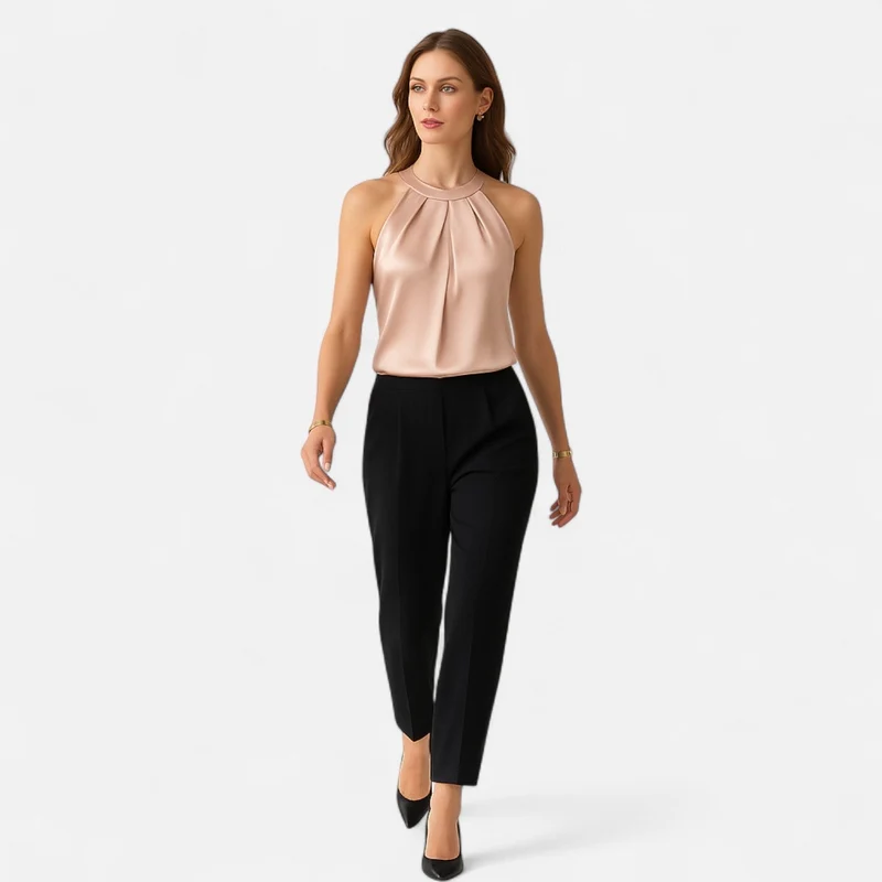 Alina | Stilvolles Satin Neckholder Top für Damen