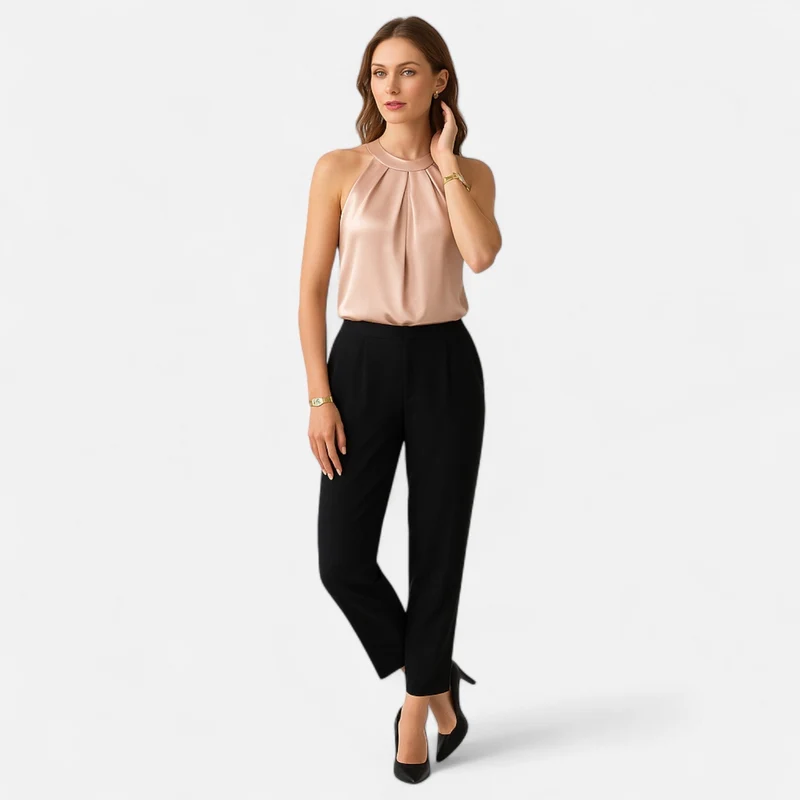 Alina | Stilvolles Satin Neckholder Top für Damen