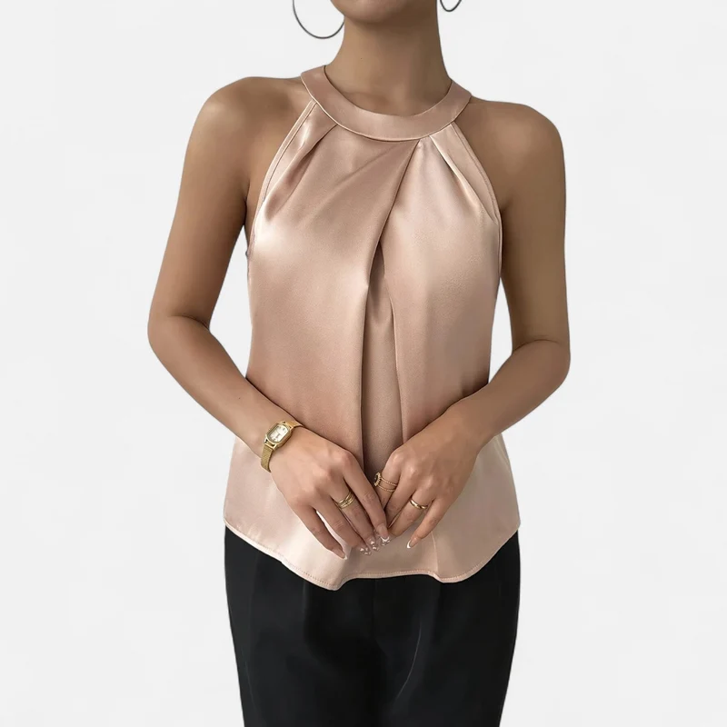 Alina | Stilvolles Satin Neckholder Top für Damen