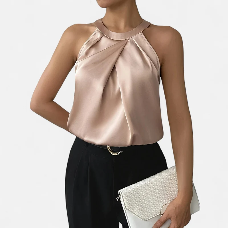 Alina | Stilvolles Satin Neckholder Top für Damen