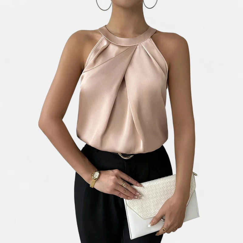 Alina | Stilvolles Satin Neckholder Top für Damen