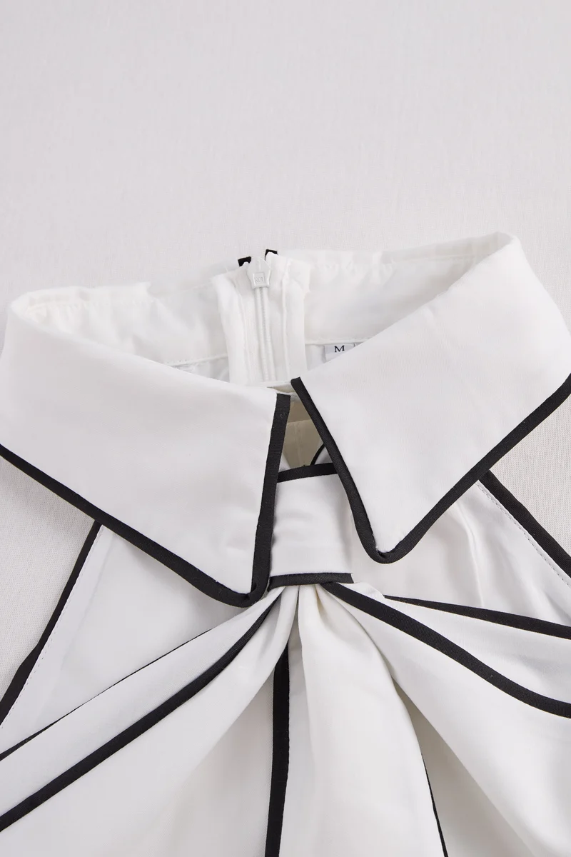 Halter-Bluse für Damen | Ärmelloses Oberteil mit Kontrastbesatz