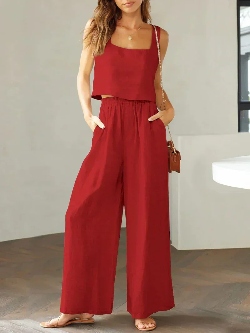 Scarlett | Damen Set Top Hose Koordiniert Elegant Modern