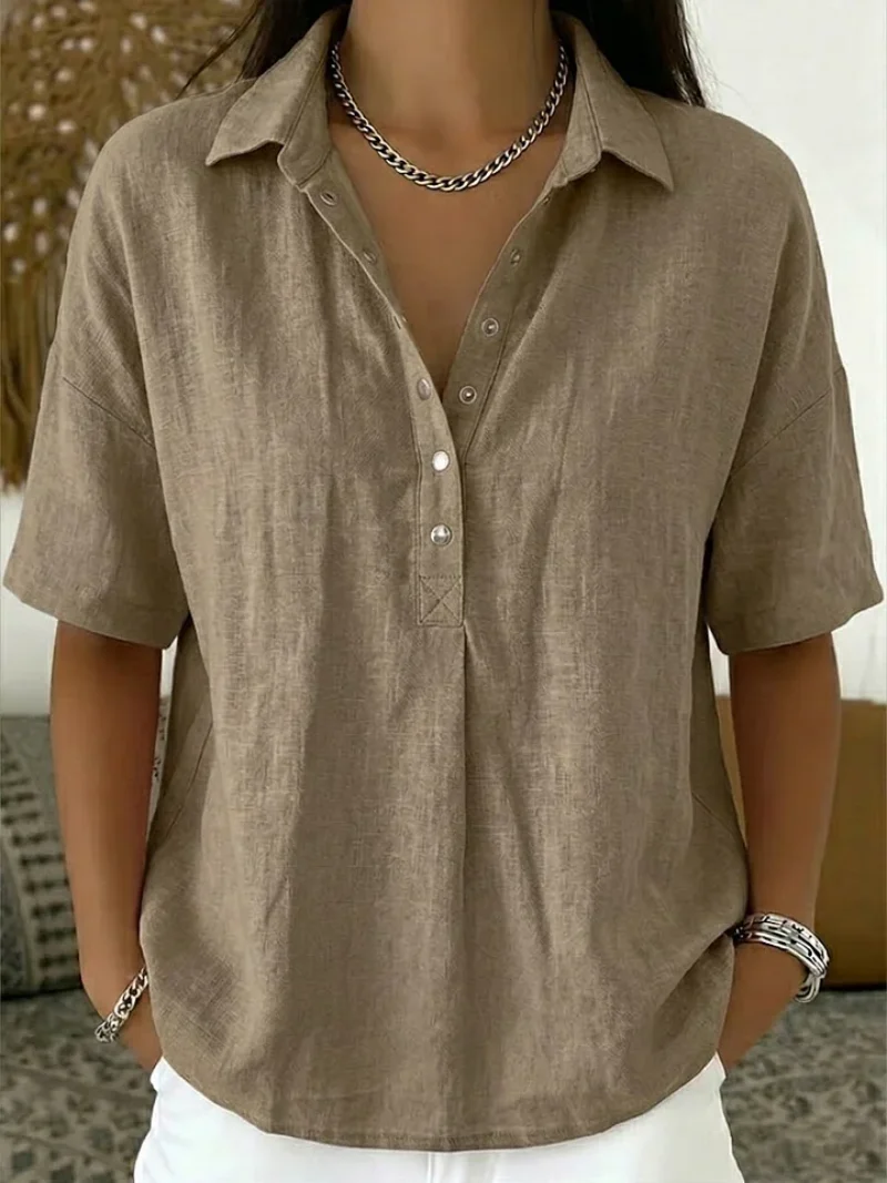 Petra | Damen Bluse Kragen Knopfdetails – Bluse mit Kragen Elegant Büro 2026