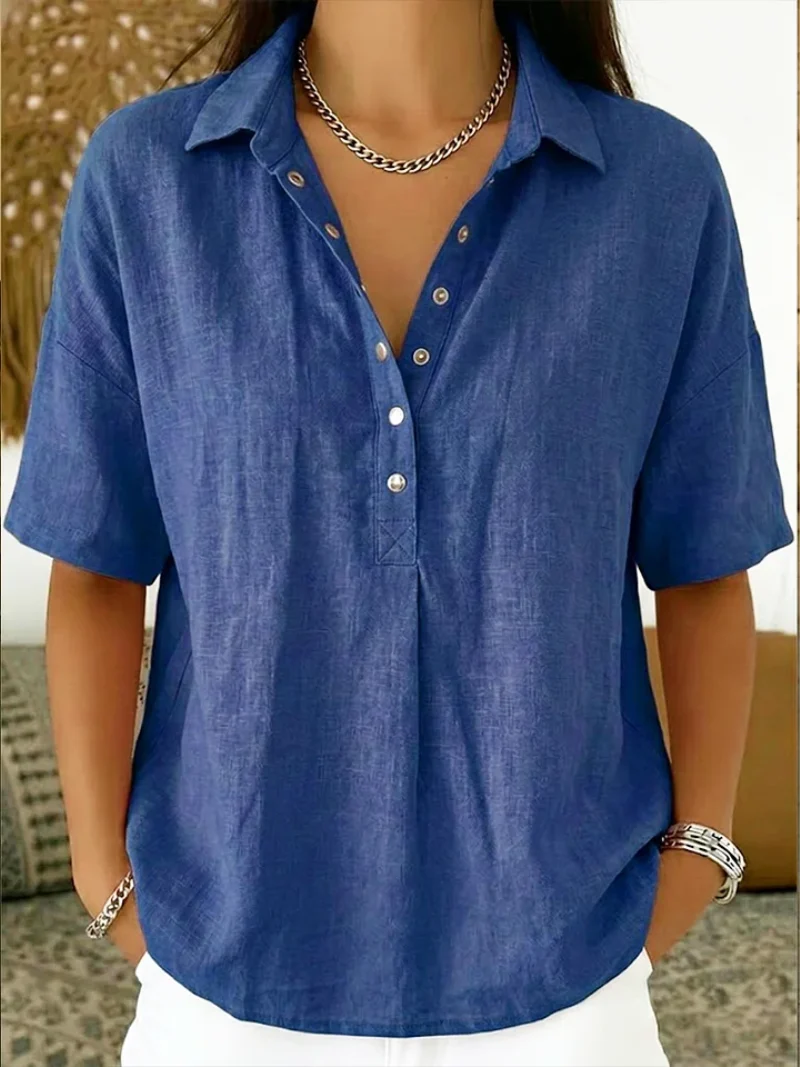 Petra | Damen Bluse Kragen Knopfdetails – Bluse mit Kragen Elegant Büro 2026