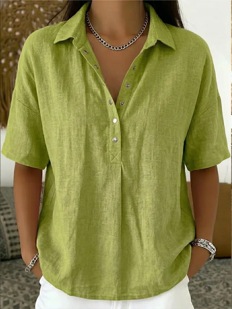 Petra | Damen Bluse Kragen Knopfdetails – Bluse mit Kragen Elegant Büro 2026