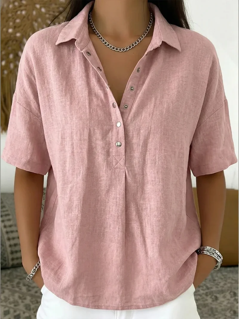 Petra | Damen Bluse Kragen Knopfdetails – Bluse mit Kragen Elegant Büro 2026