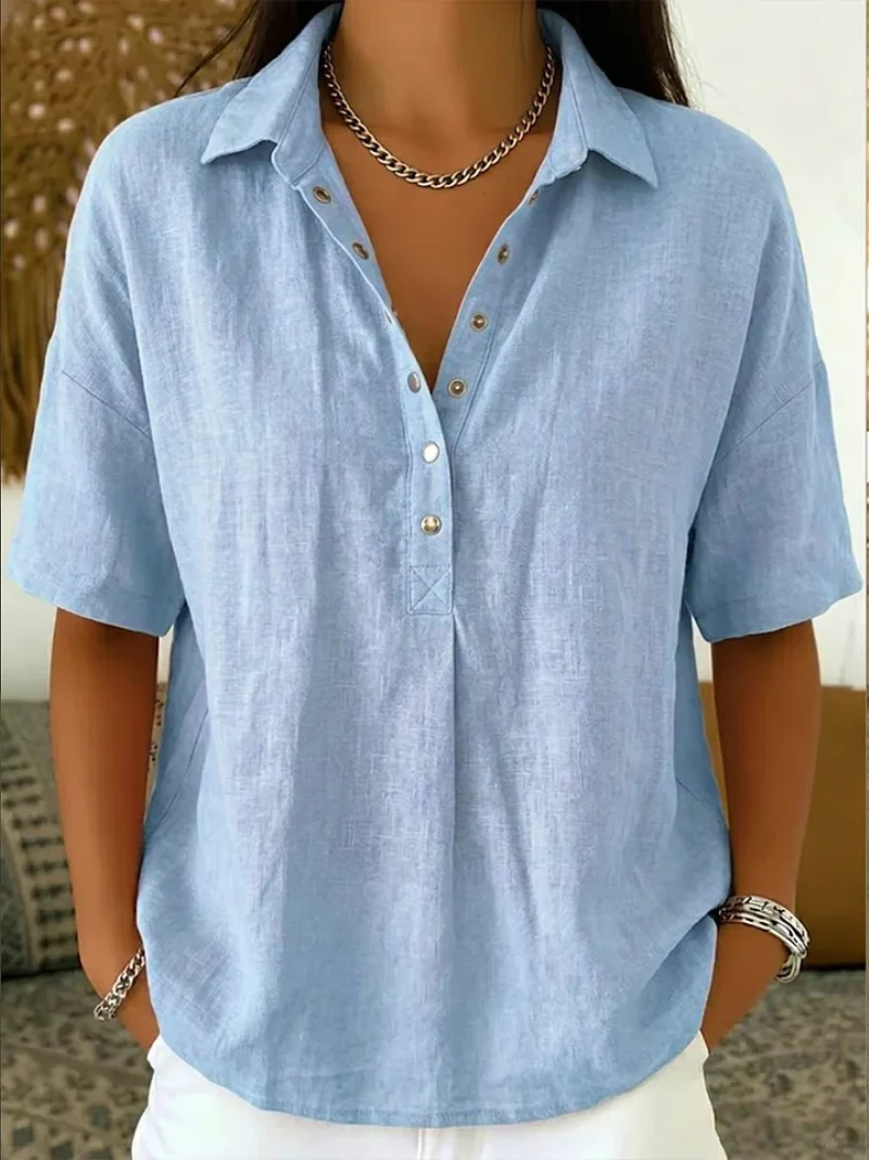 Petra | Damen Bluse Kragen Knopfdetails – Bluse mit Kragen Elegant Büro 2026