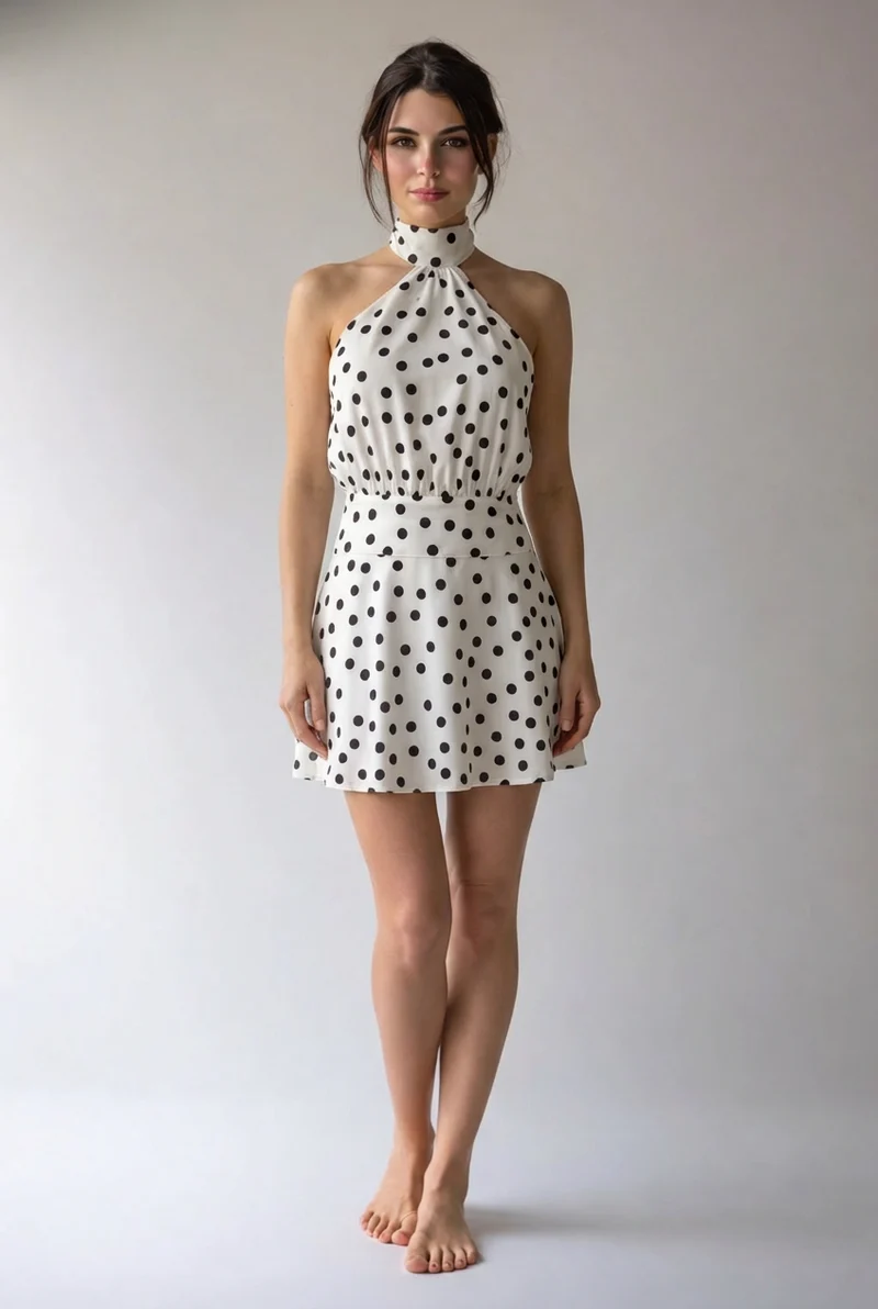 Yelena | Damen Halterneck Kleid Elegant Rückenfrei Sommer