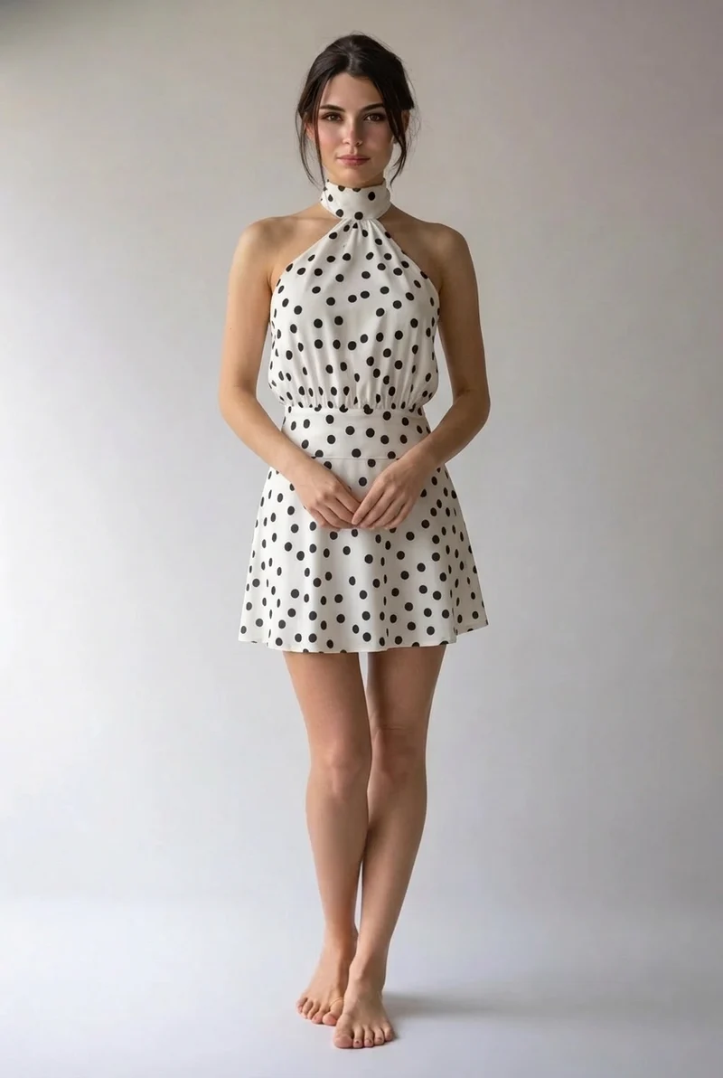 Yelena | Damen Halterneck Kleid Elegant Rückenfrei Sommer
