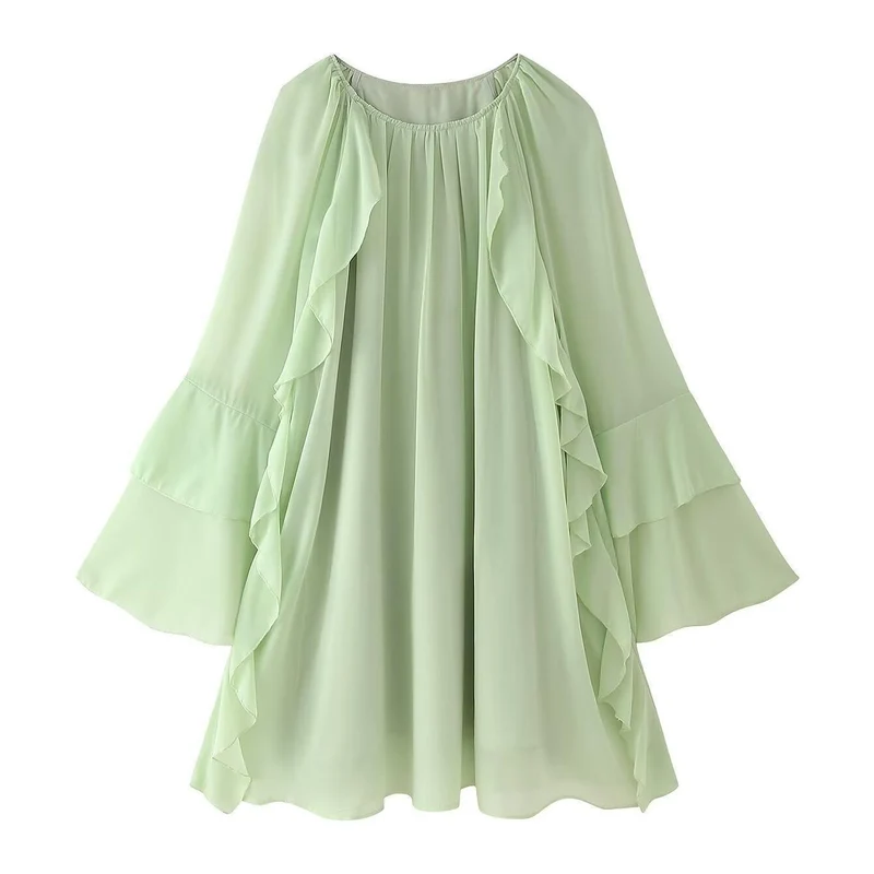 Dragana | Damen Chiffonkleid Fließend Elegant Feminin