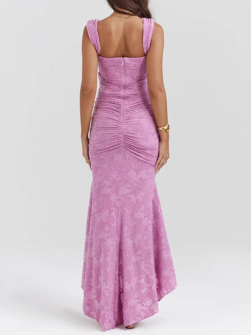 Damen-Maxikleid mit Blumenmuster, ärmellos