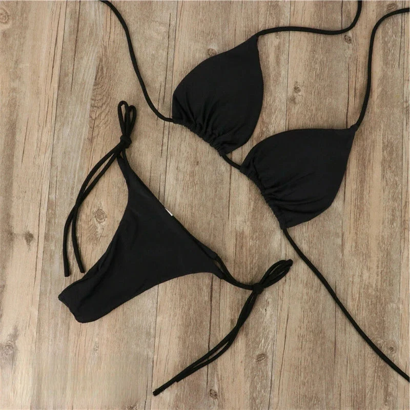 Amy | Damen Bikini Halter Zweiteilig Bedeckend Sommer