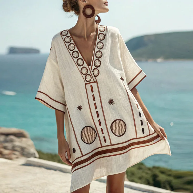 Ida | Damen Stilvolles Strandkleid Sonnige Tage – Strandkleid Sommer Leicht 2026