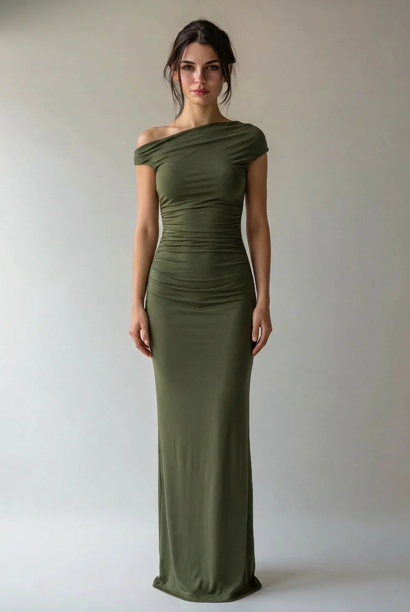 Alina | Damen Maxikleid Elegant Fließend Selbstbewusst