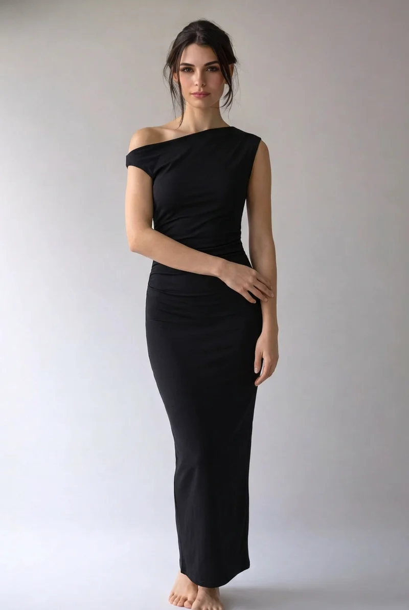 Alina | Damen Maxikleid Elegant Fließend Selbstbewusst