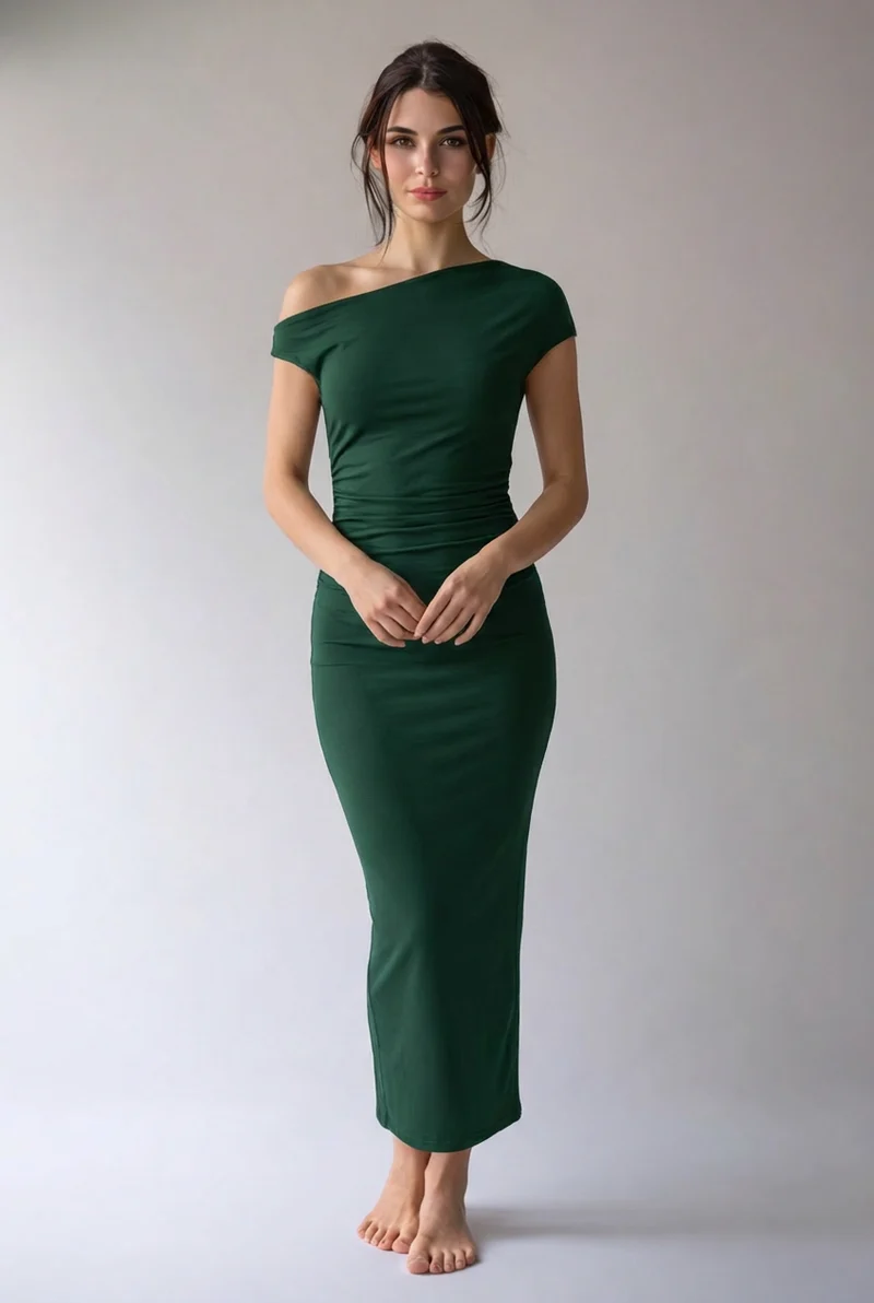 Alina | Damen Maxikleid Elegant Fließend Selbstbewusst