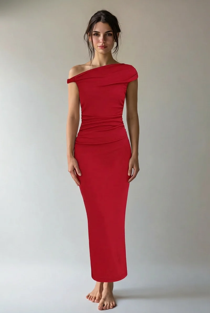 Alina | Damen Maxikleid Elegant Fließend Selbstbewusst