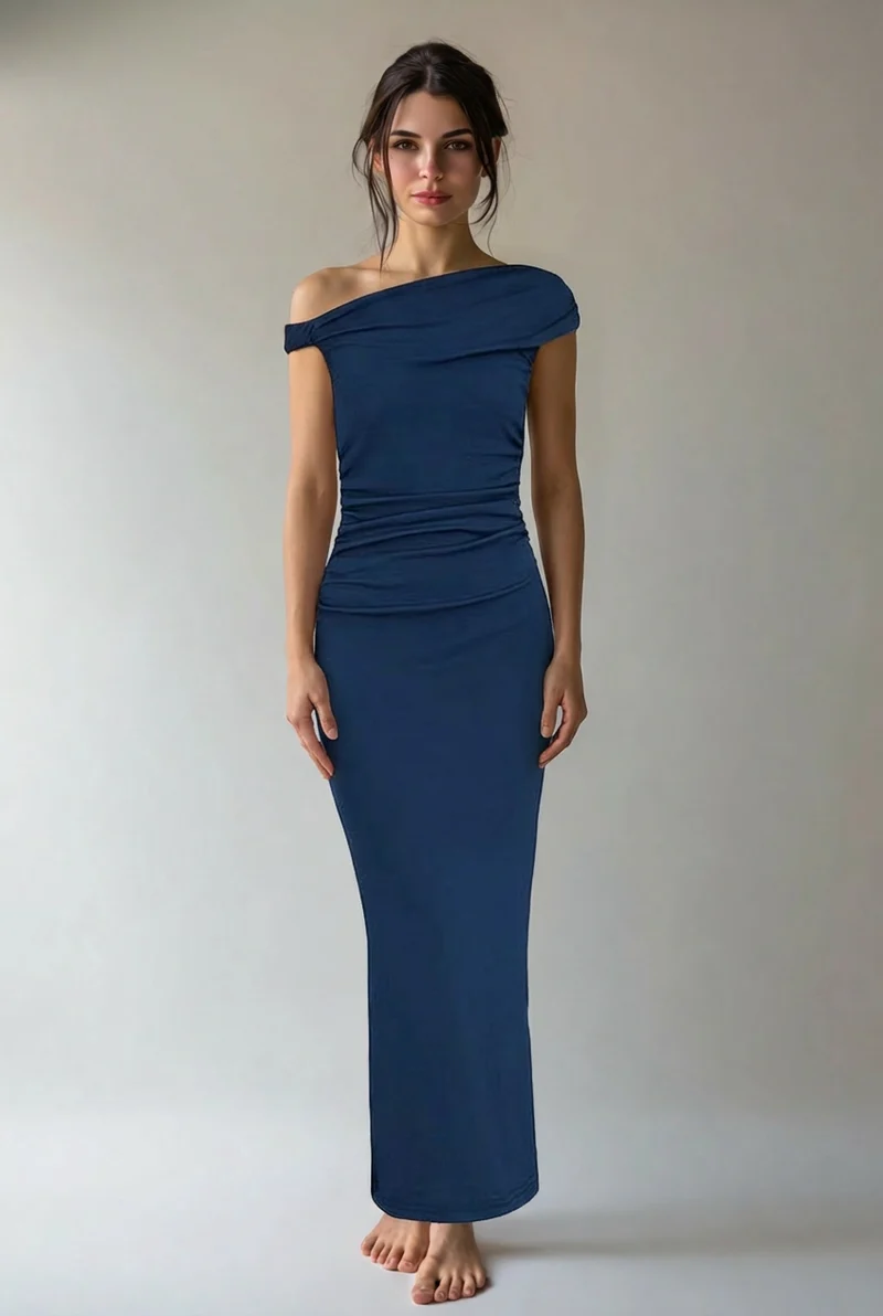 Alina | Damen Maxikleid Elegant Fließend Selbstbewusst
