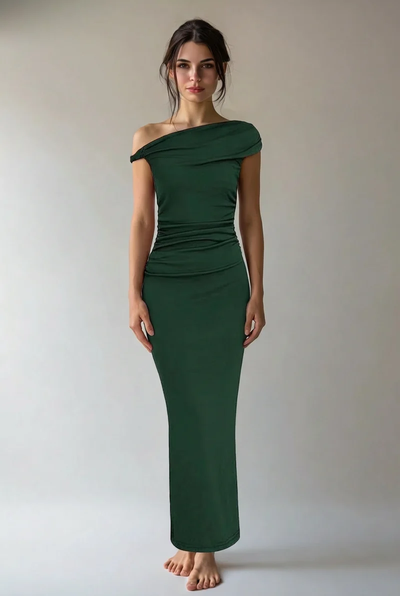 Alina | Damen Maxikleid Elegant Fließend Selbstbewusst