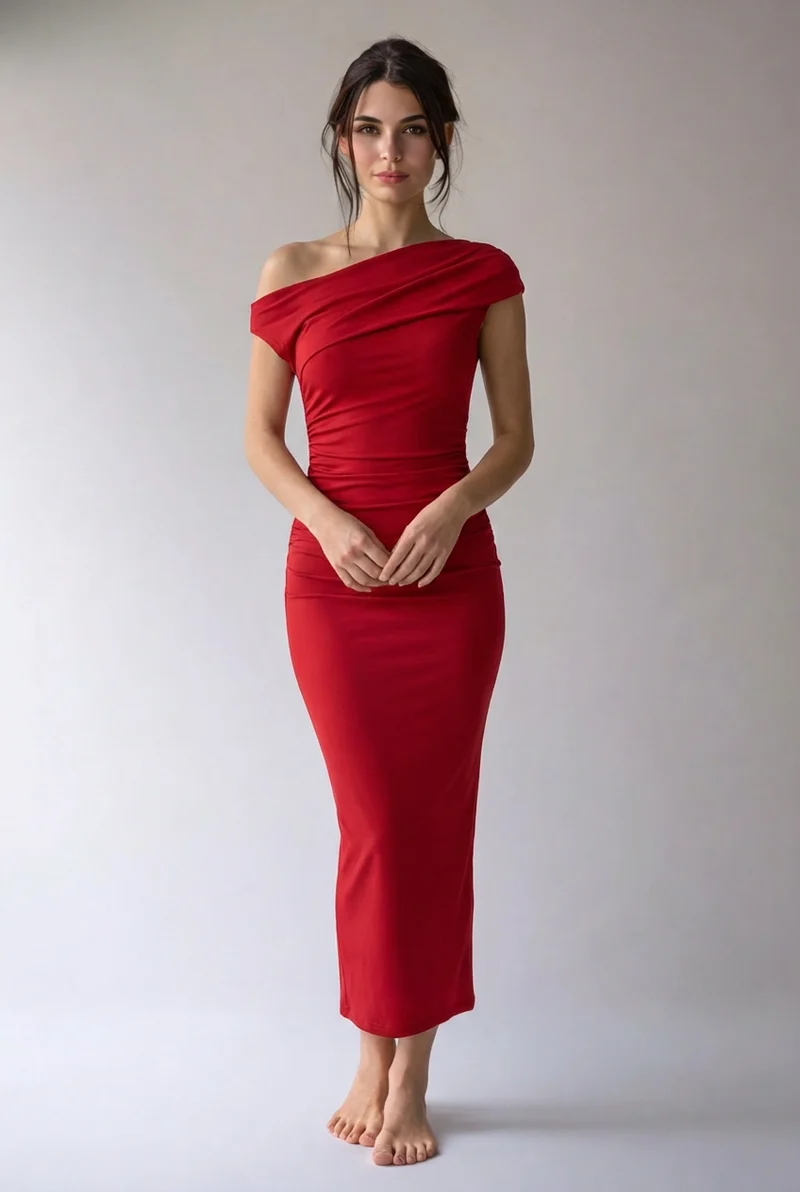 Alina | Damen Maxikleid Elegant Fließend Selbstbewusst