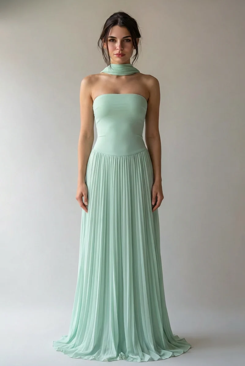 Anastasia | Damen Halterneck Maxikleid Elegant Festlich
