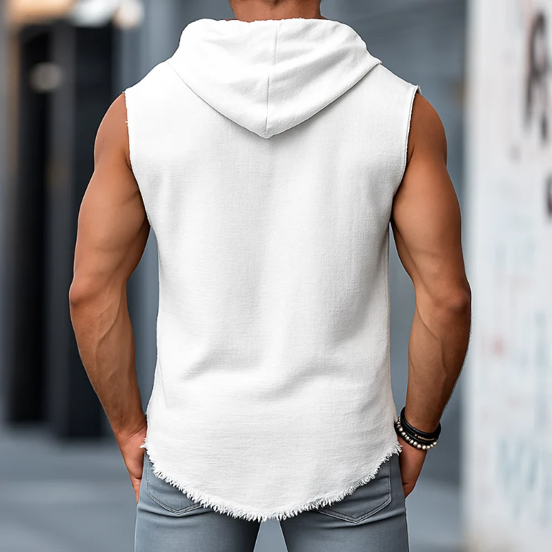 Erik | Herren Leinen Kapuzen Tanktop Retro Casual Sommer