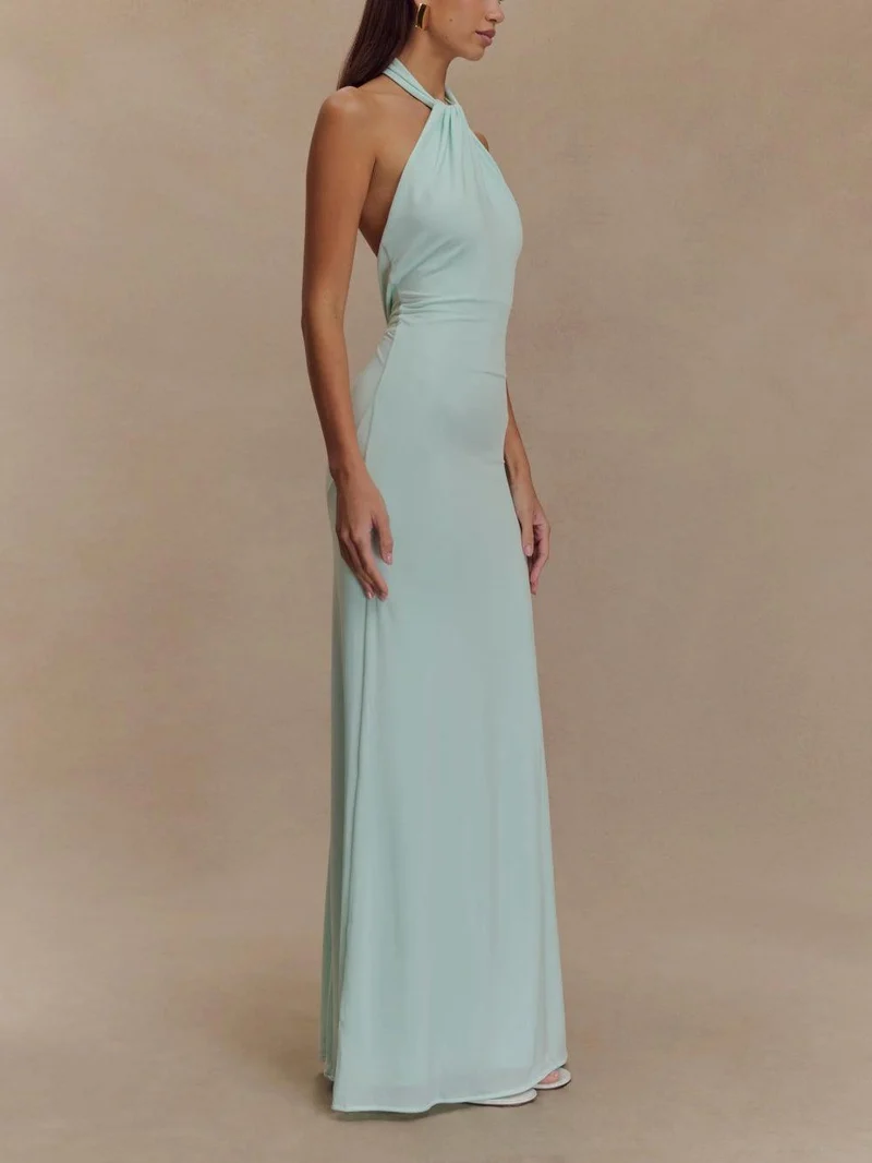 Damen-Maxikleid mit Neckholder und Stretch